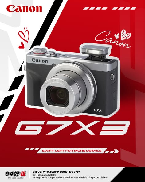 Canon G7X Mark III available for rent at 94 Ezy Rent