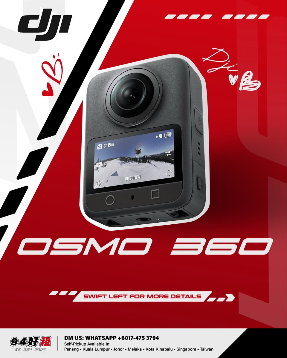 DJI Osmo 360 available for rent at 94 Ezy Rent