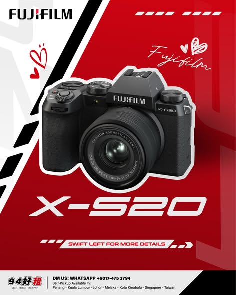 Fujifilm X-S20 available for rent at 94 Ezy Rent