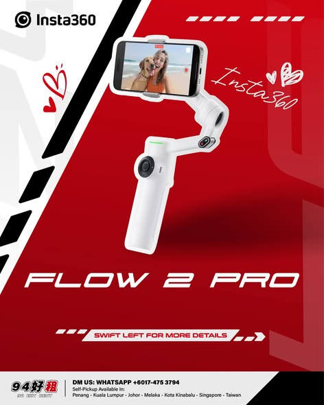 Insta360 Flow Pro 2 available for rent at 94 Ezy Rent