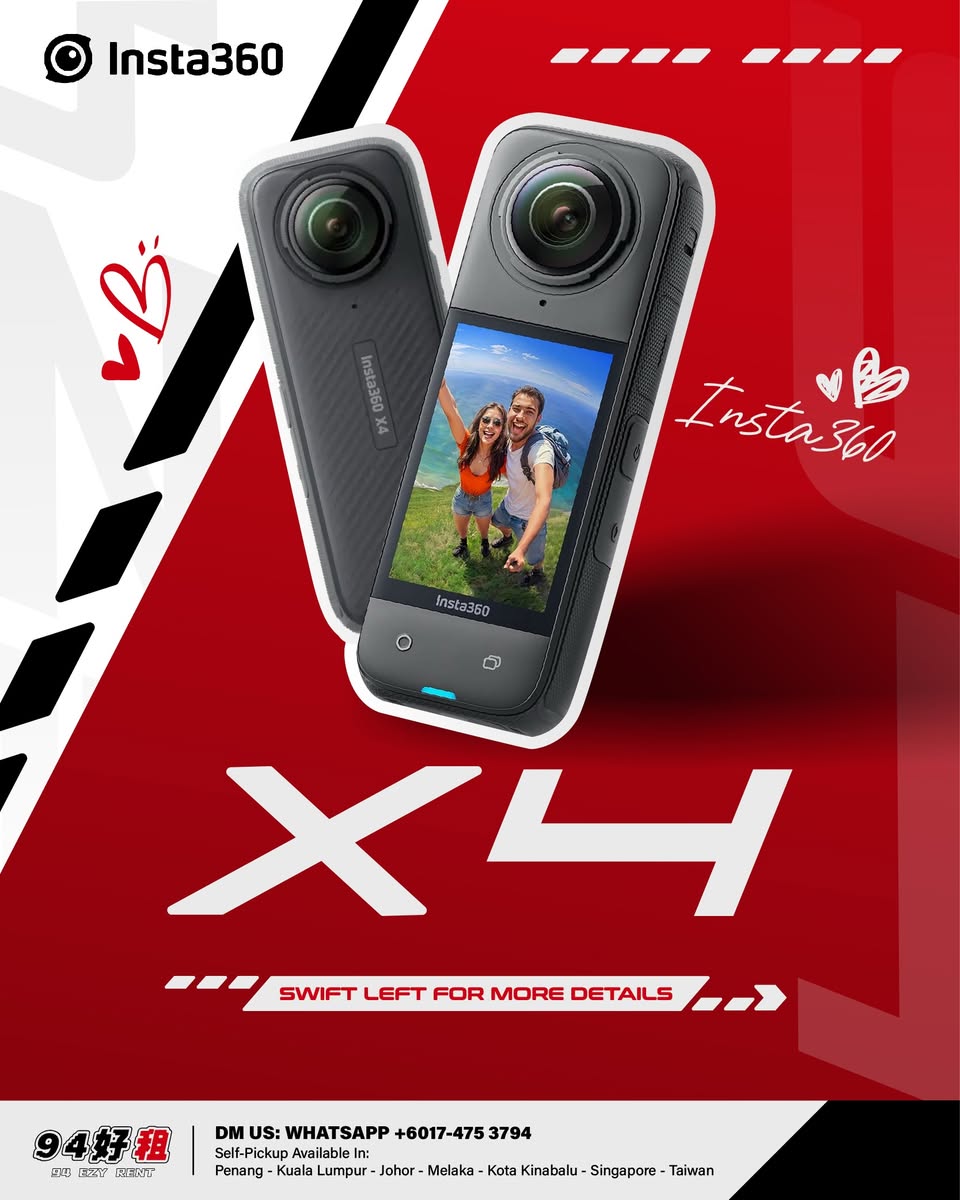 Insta360 X4 available for rent at 94 Ezy Rent