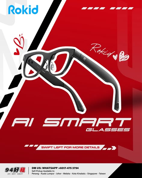 Rokid AI Smart Glasses available for rent at 94 Ezy Rent