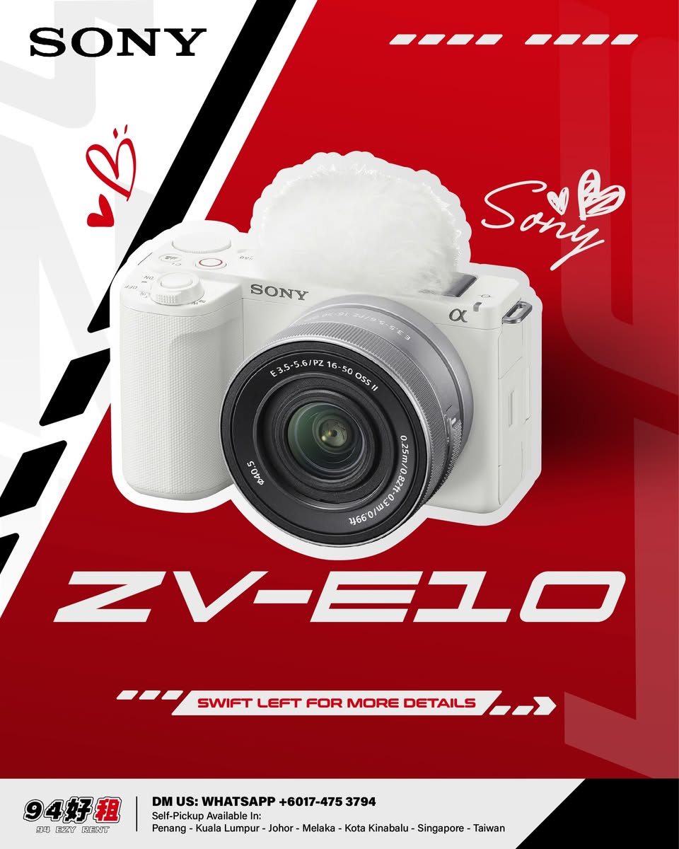Sony ZV-E10 available for rent at 94 Ezy Rent